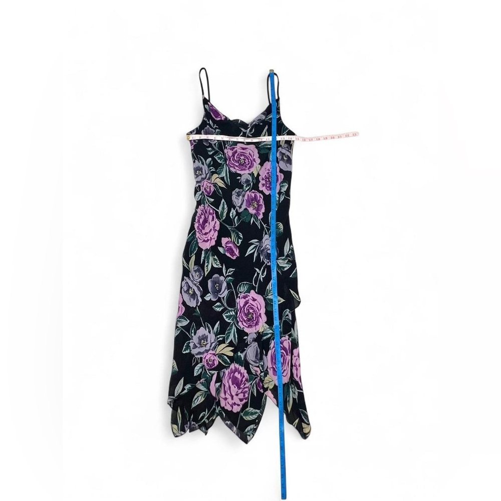 American Vintage Black Slip Dress with Purple Rose Print - Picture 7 of 7